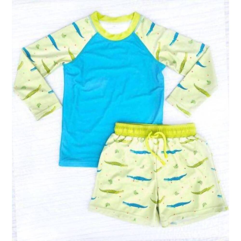 NEW CHARLIES PROJECT boy's gator boden 2 piece set in blue